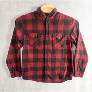 Shout House Buffalo Plaid‎ Long Sleeve Flannel Shirt Mens XL Double Pocket